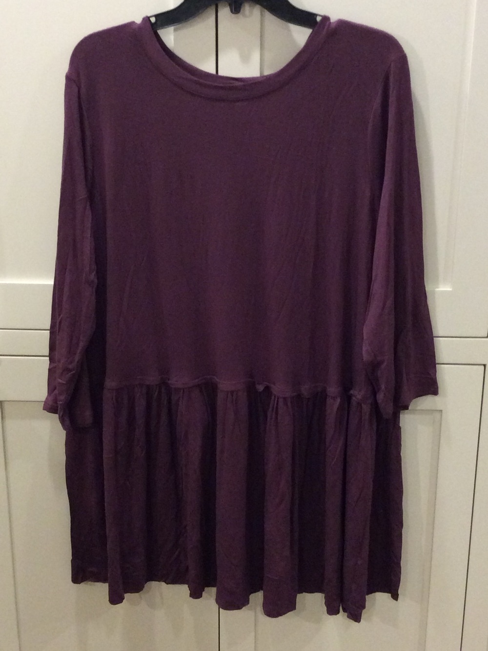 Zenana Outfitters Plum Tiered Long-Sleeve Dress